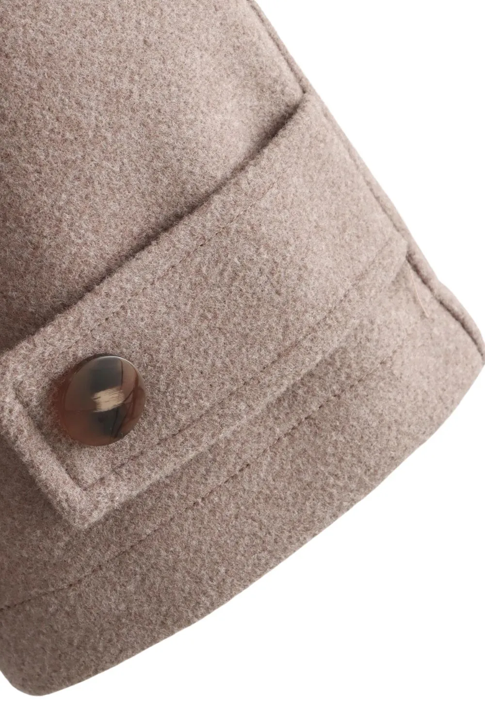 ' Daina' Buttoned Long-Sleeve Coat with Attached Scarf