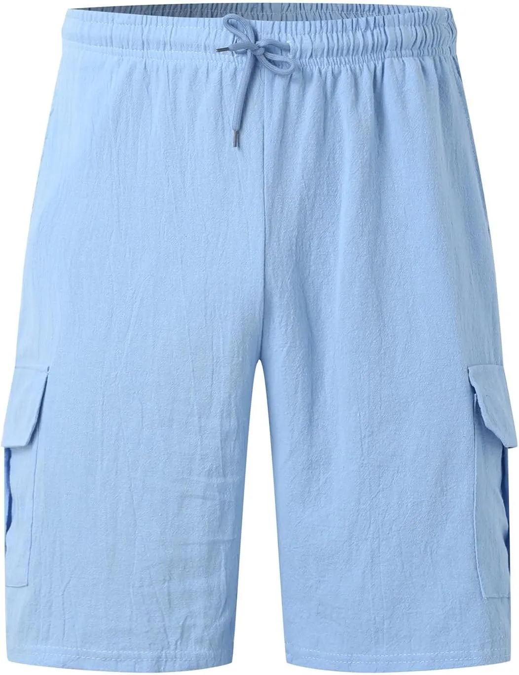 Alalaso Mens Cotton Linen Shorts Casual Drawstring 5.5Inch Stretch Workout Shorts Casual Suitable for Yoga Golf Shorts
