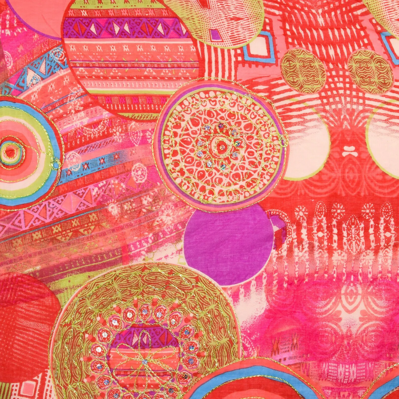 Bright Beach Wrap Embroidered Cotton Sarong