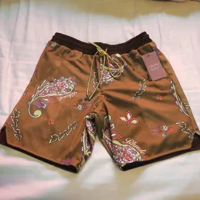 Cashew Flower Khaki Casual Street Shorts