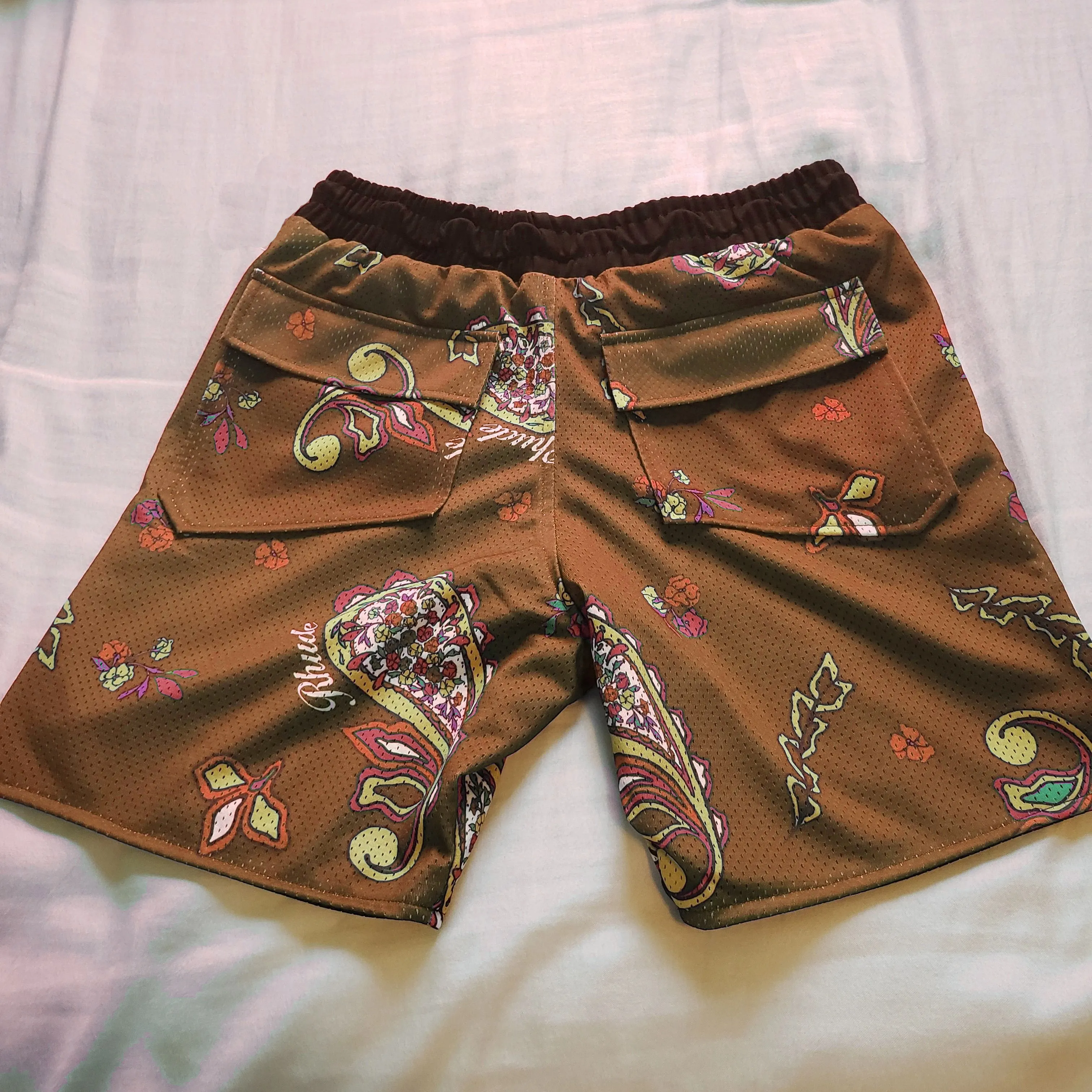 Cashew Flower Khaki Casual Street Shorts