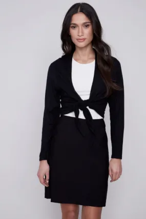 Charlie B Front Tie Bolero Black