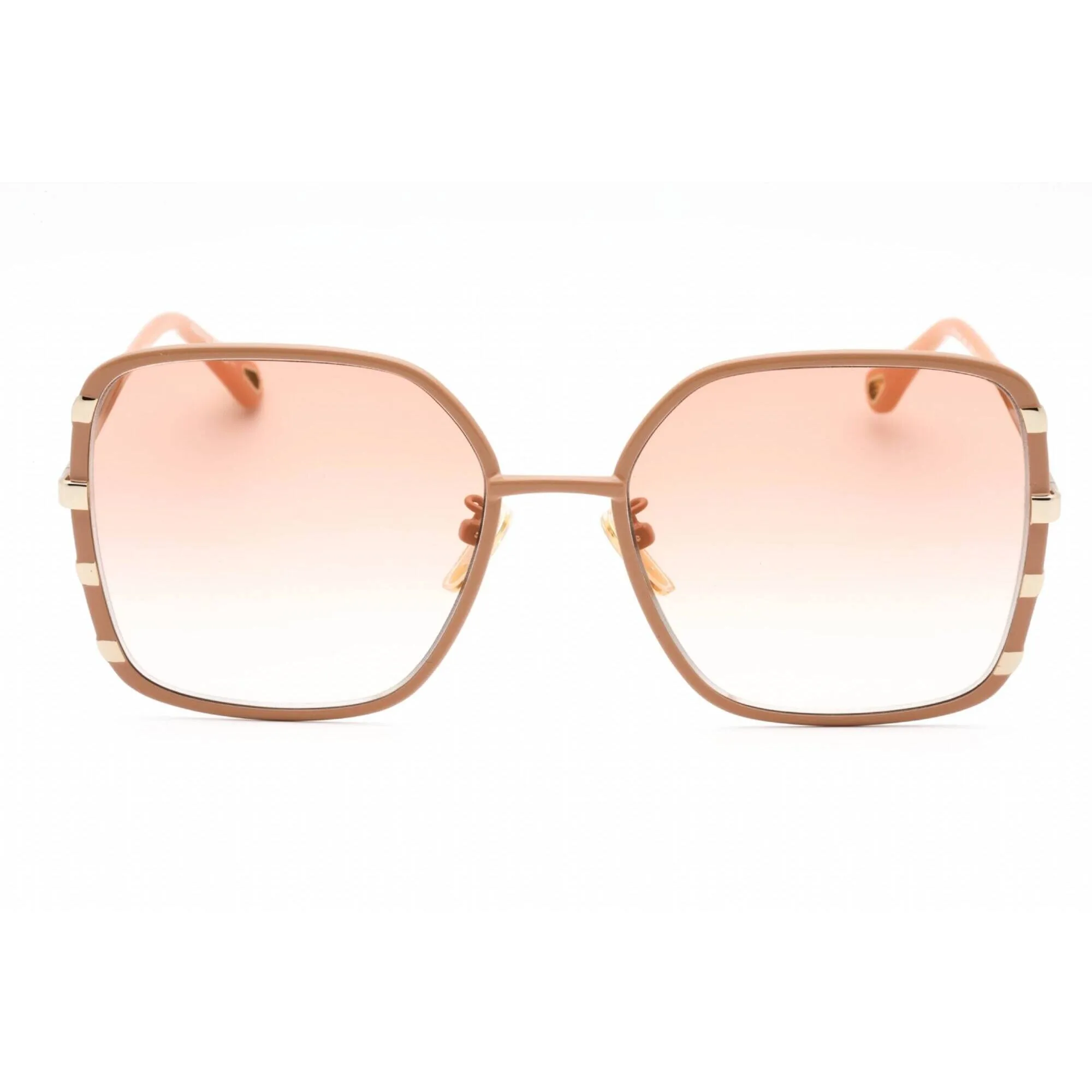Chloe Women's Sunglasses - Pink/Gold Butterfly Full Rim Metal Frame | CH0143S 003