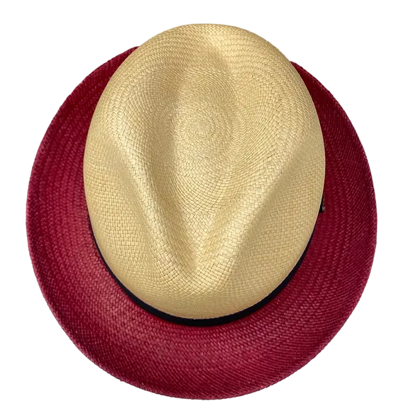 Cole Caulfield Panama Hat in Natural/Red by One Fresh Hat