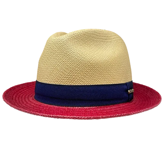 Cole Caulfield Panama Hat in Natural/Red by One Fresh Hat