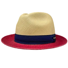Cole Caulfield Panama Hat in Natural/Red by One Fresh Hat