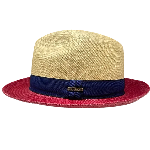 Cole Caulfield Panama Hat in Natural/Red by One Fresh Hat