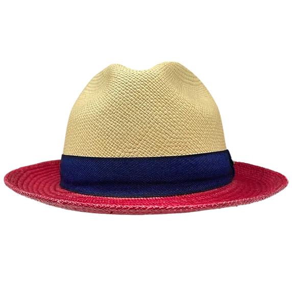 Cole Caulfield Panama Hat in Natural/Red by One Fresh Hat
