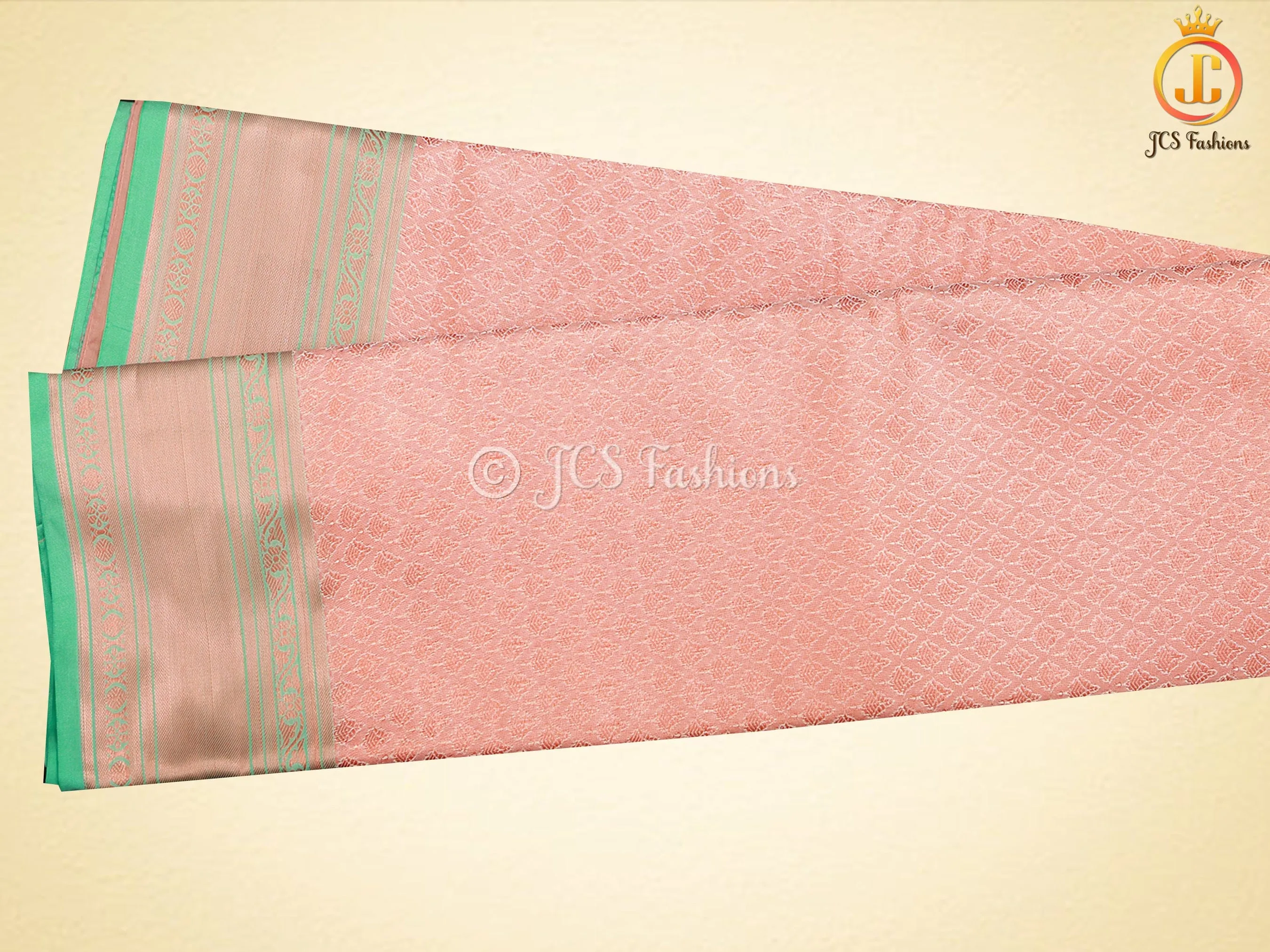 Copper Zari Border Semi-Soft Silk Saree With Blouse