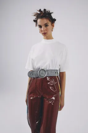 Crystalline Chic Leather Belt
