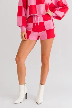 Cute Casual Plaid Checkered Sweater Shorts