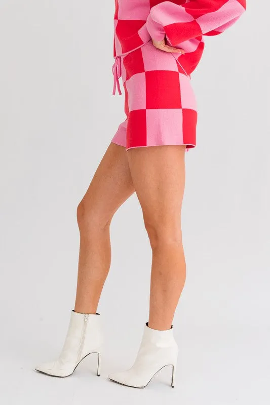 Cute Casual Plaid Checkered Sweater Shorts