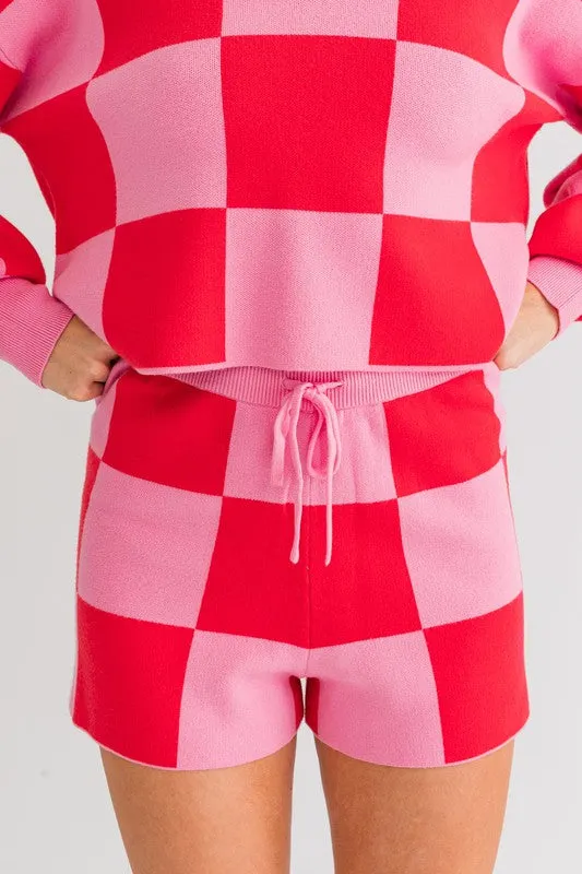 Cute Casual Plaid Checkered Sweater Shorts