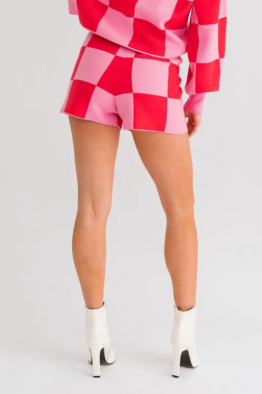 Cute Casual Plaid Checkered Sweater Shorts