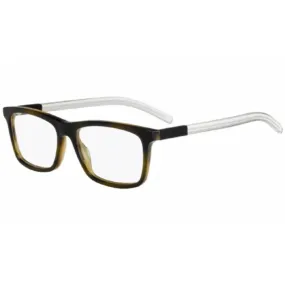 Dior Men's Eyeglasses - Green/Crystal Havana Rectangular Frame | BLACKTIE215 01BD
