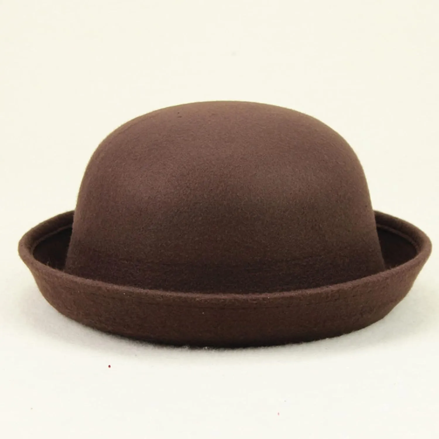 Elegant Adults Solid Hat Roll Up Brim Panama Bowler Hat Bucket Hat Mens Womens Classic Wool Round Men's Sun Hat