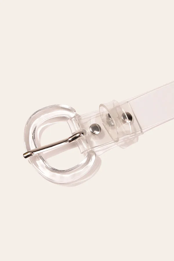 Eyelet Decor Clear Buckle Belt