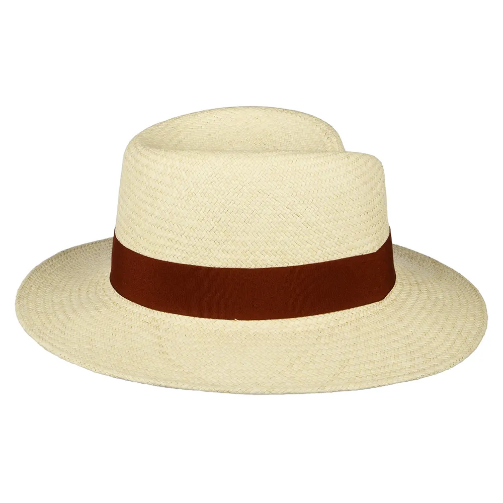 Failsworth Hats Florence Panama Fedora Hat - Natural-Rust
