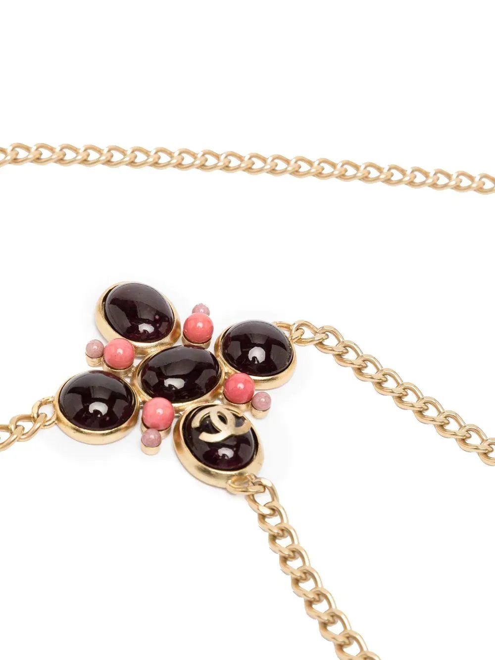 Gem Charm Logo Chain Belt