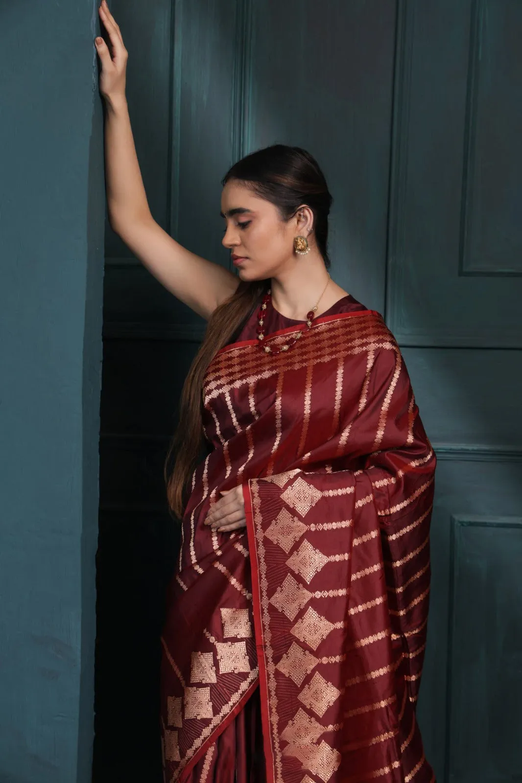 Gorgeous Maroon Soft Silk Saree With Flattering Blouse Piece