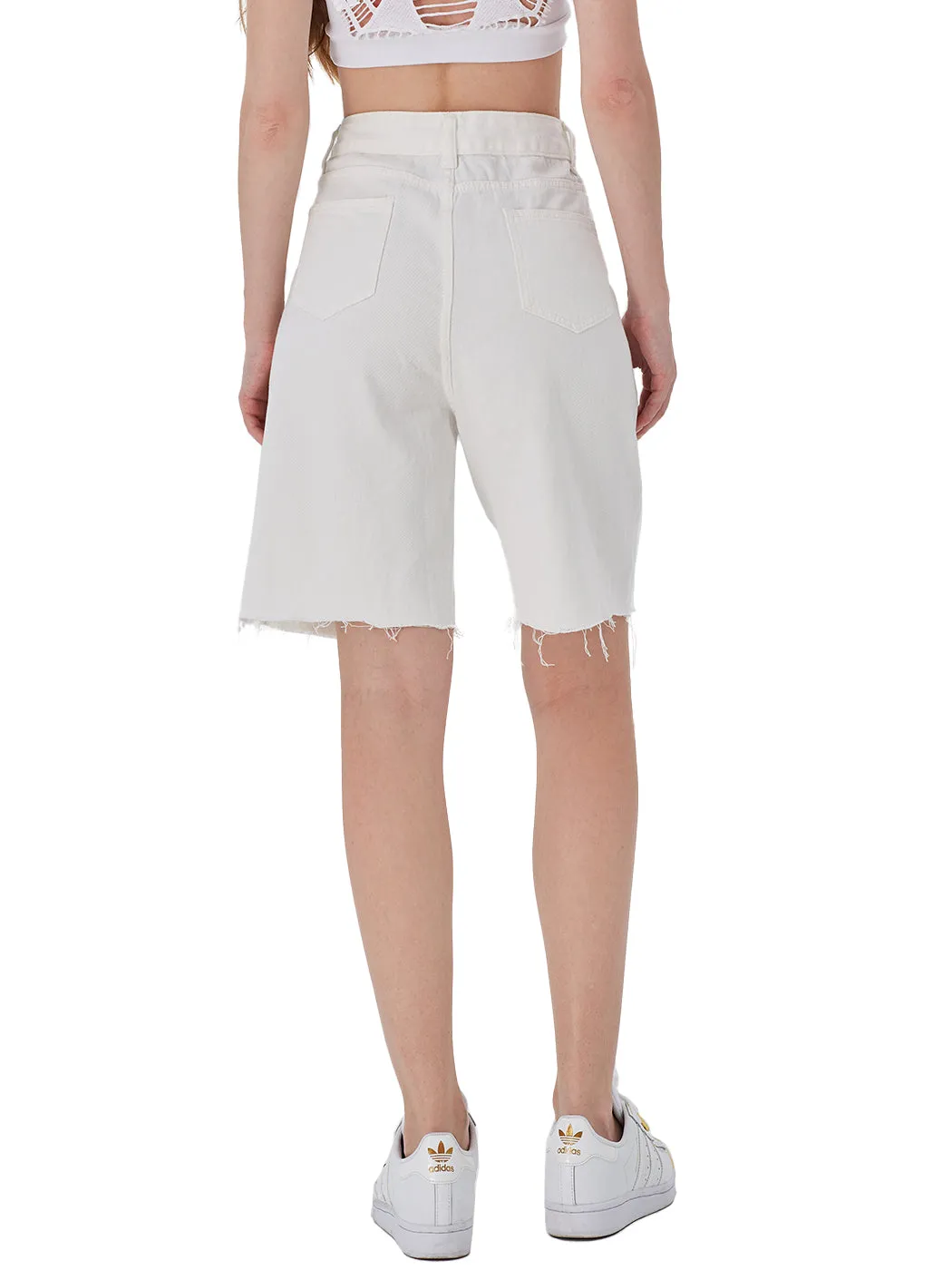 High Waisted Capri Bermuda Denim Shorts