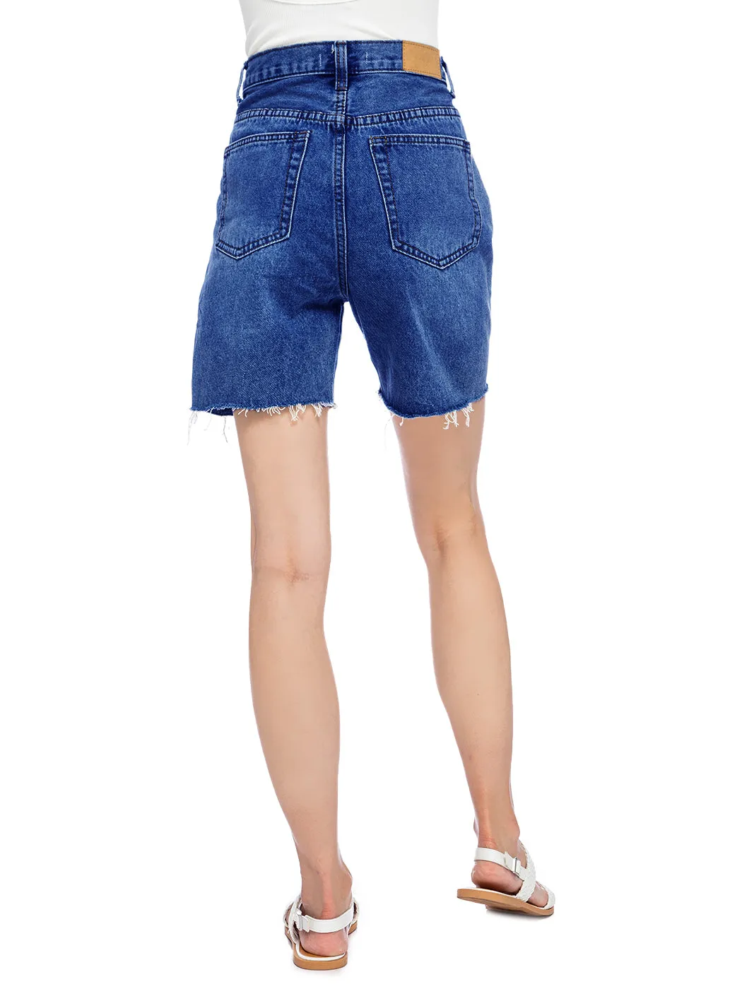 High Waisted Capri Bermuda Denim Shorts