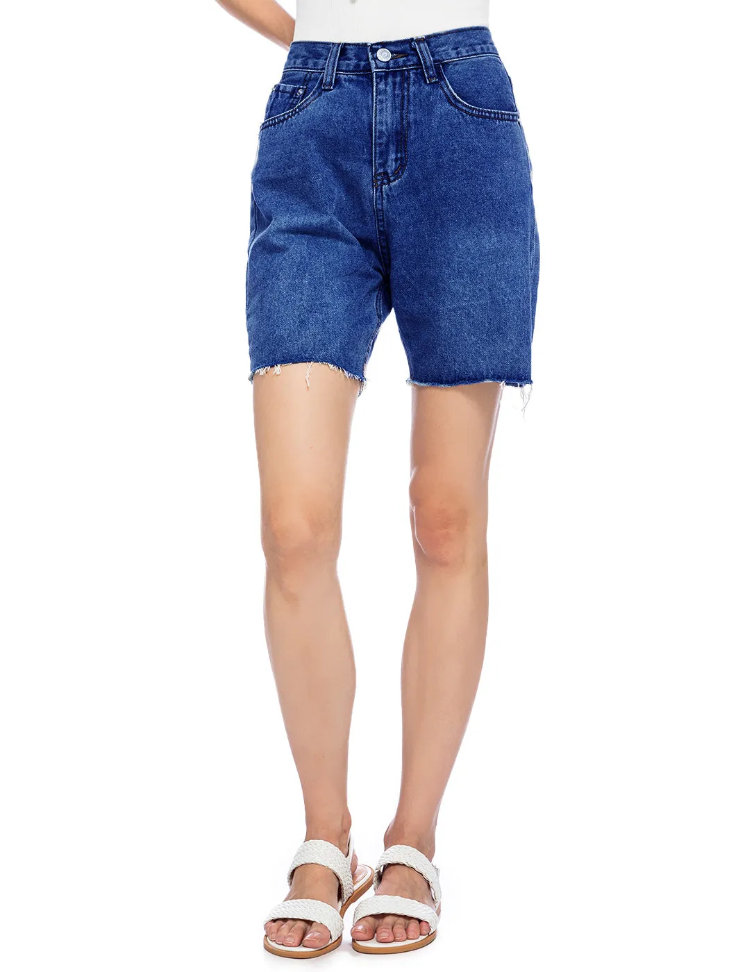 High Waisted Capri Bermuda Denim Shorts