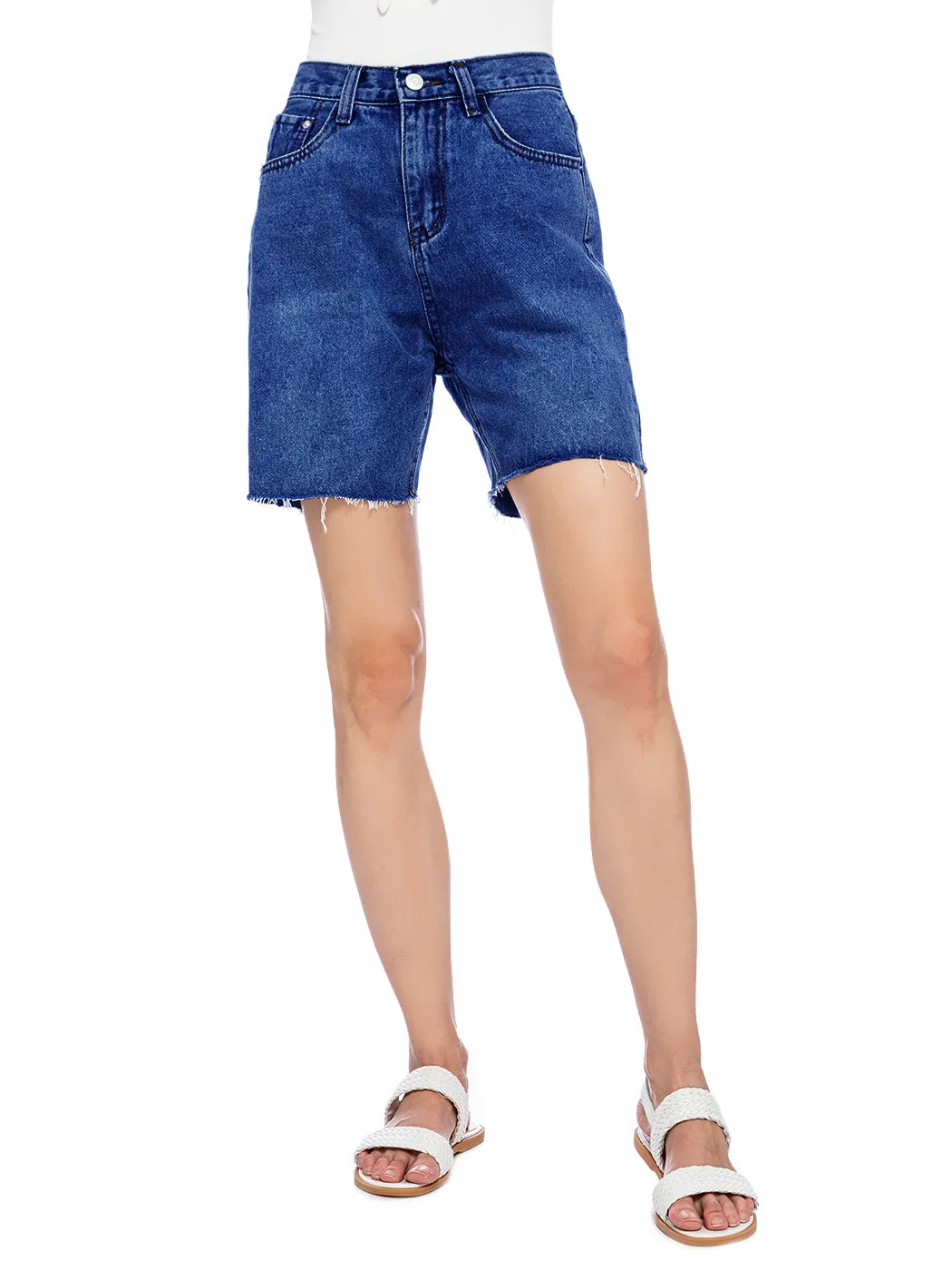 High Waisted Capri Bermuda Denim Shorts