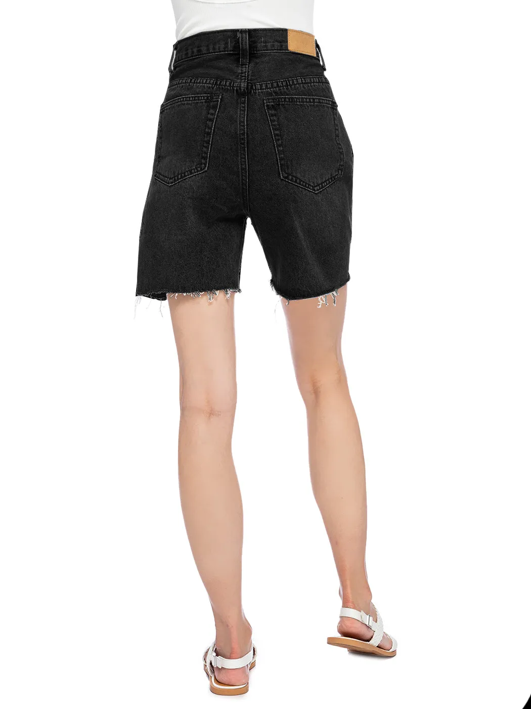 High Waisted Capri Bermuda Denim Shorts