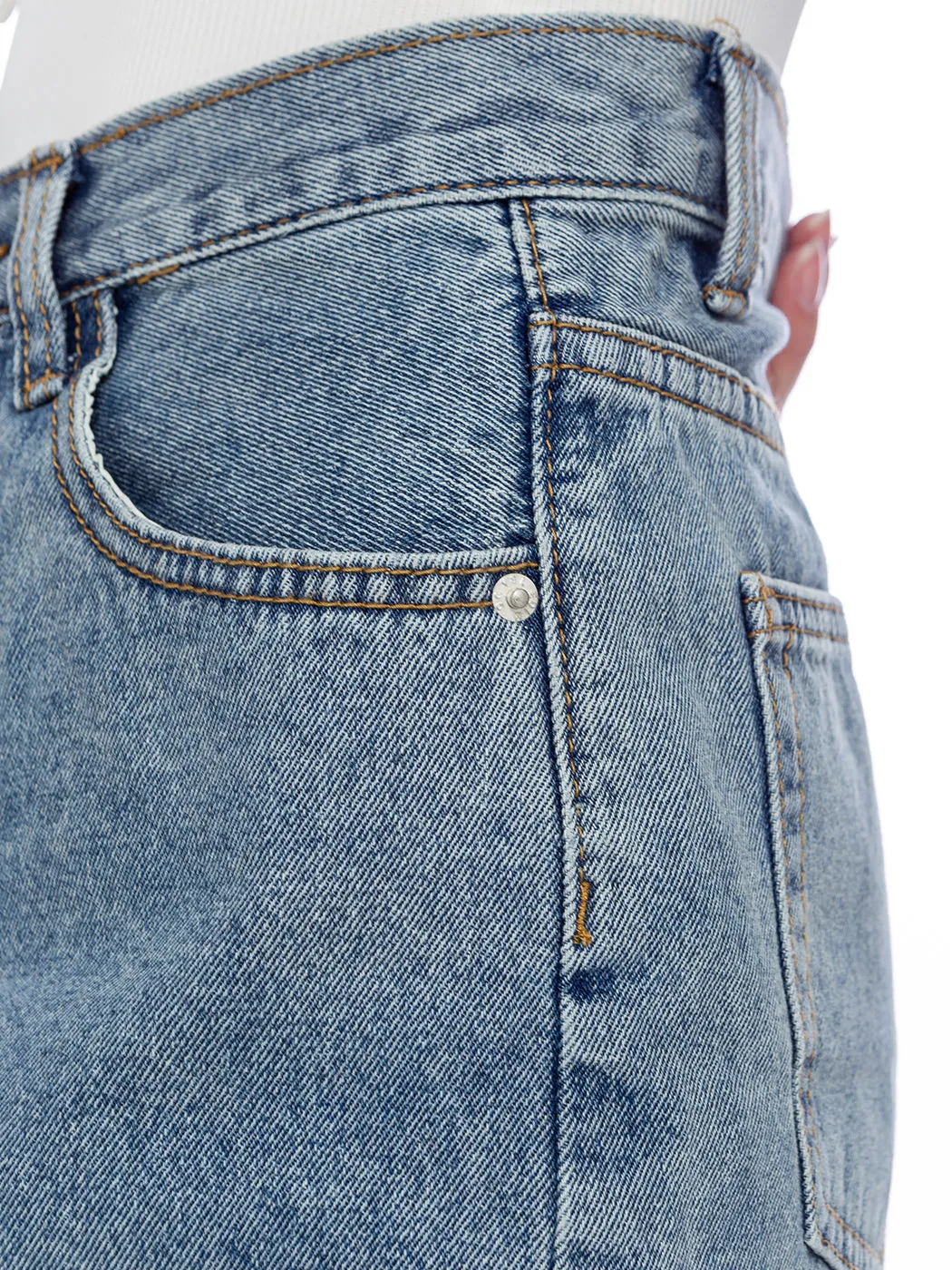 High Waisted Capri Bermuda Denim Shorts