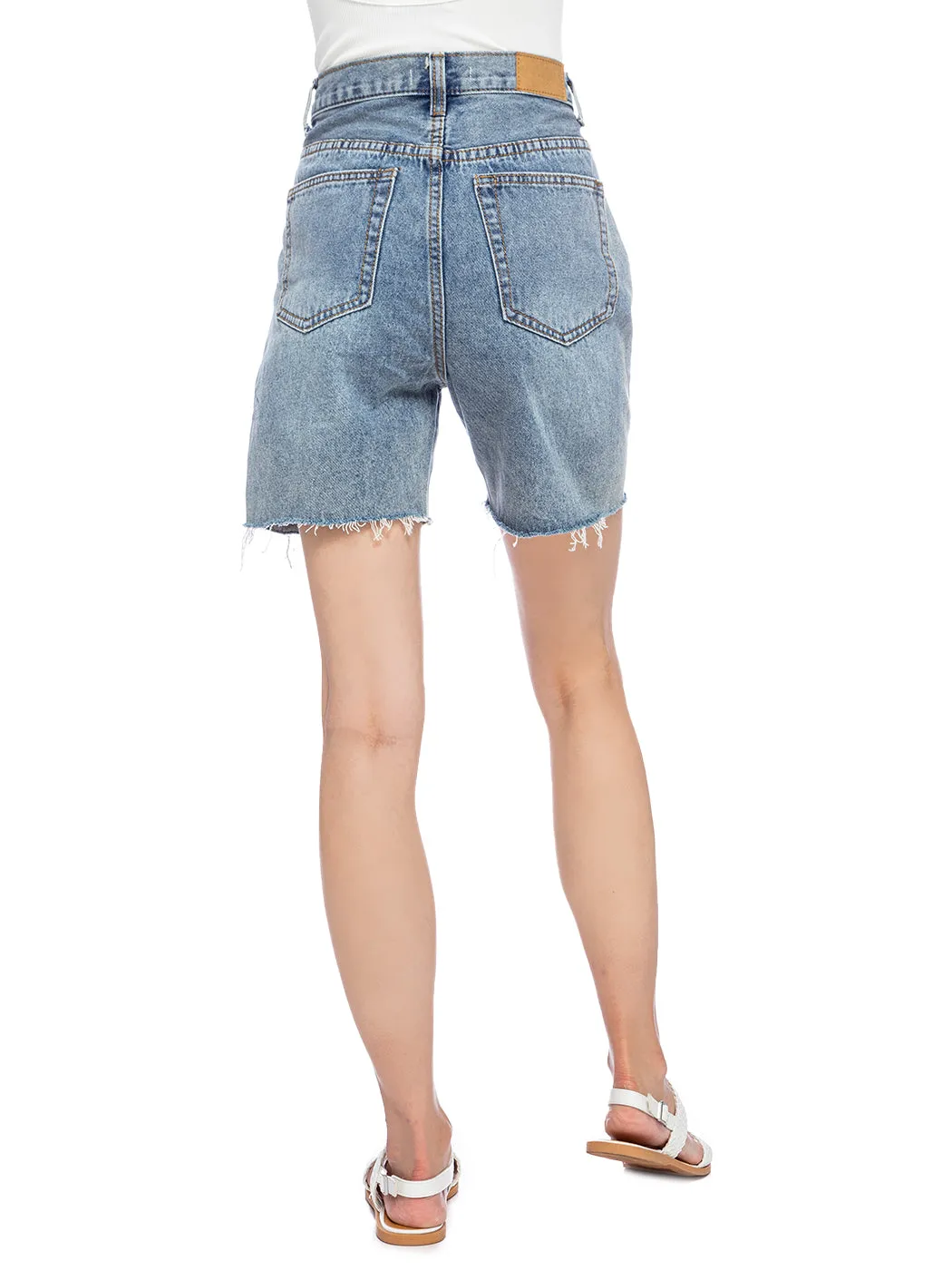 High Waisted Capri Bermuda Denim Shorts