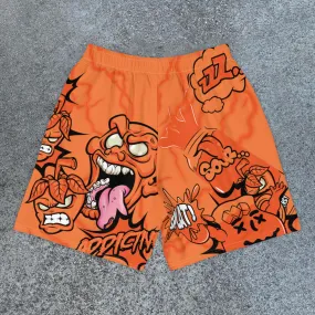 Hip-hop trendy cartoon print casual shorts
