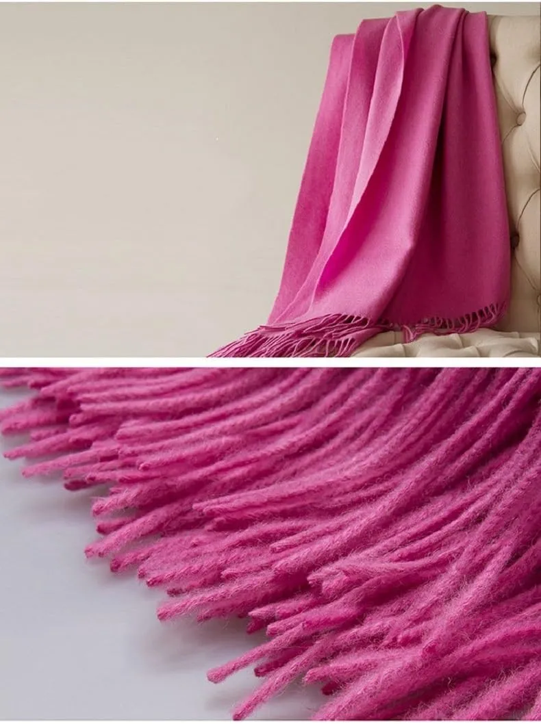 Honeystore Large Fringe Scarf Tassels Infinity Cashmere Wool Shawl Pashmina Wrap