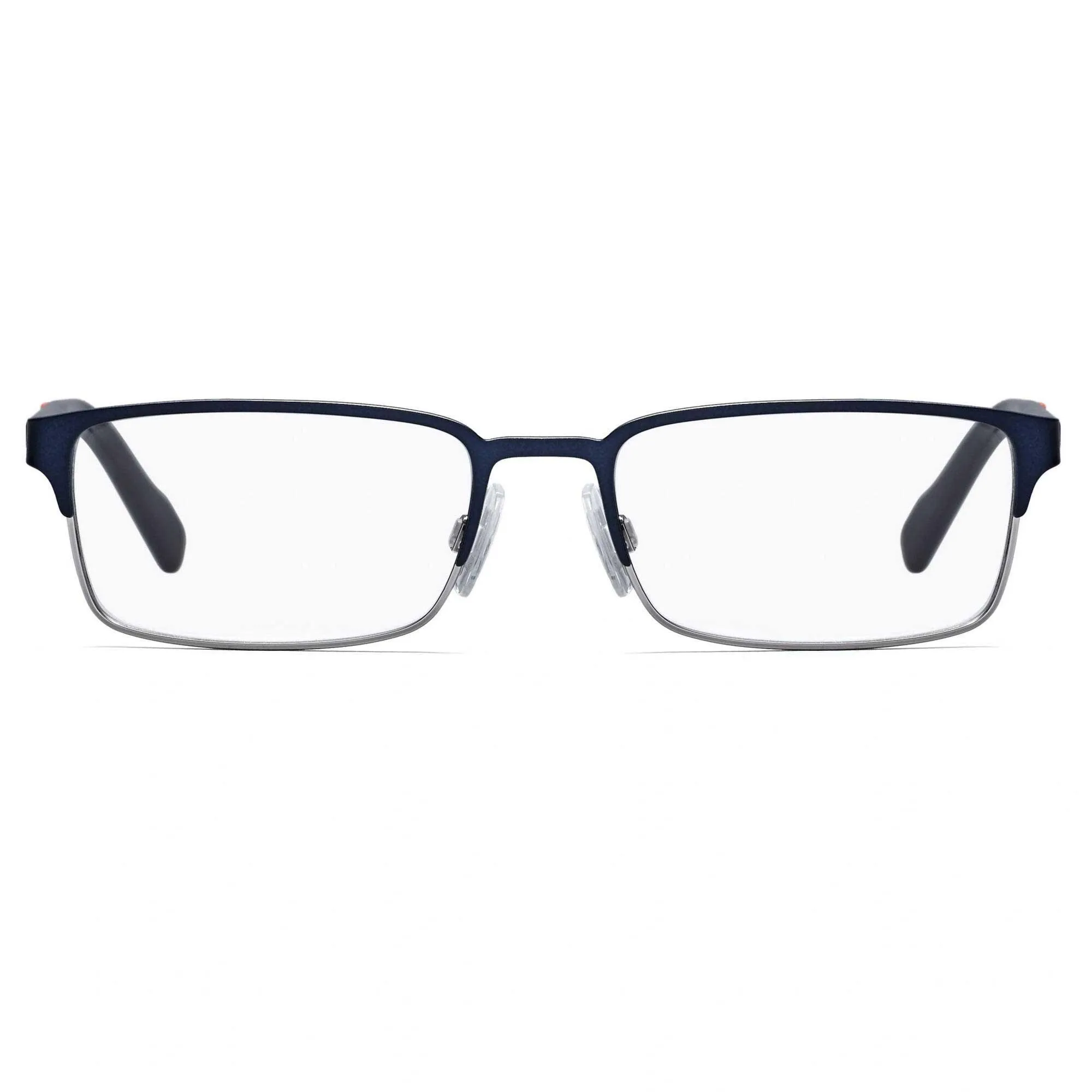 Hugo Men's Eyeglasses - Matte Blue Ruthenium Metal Rectangular Frame | HG0136 0KU0