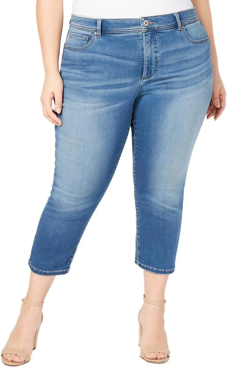 INC Womens Plus Denim Skinny Leg Cropped Jeans Blue 18WP