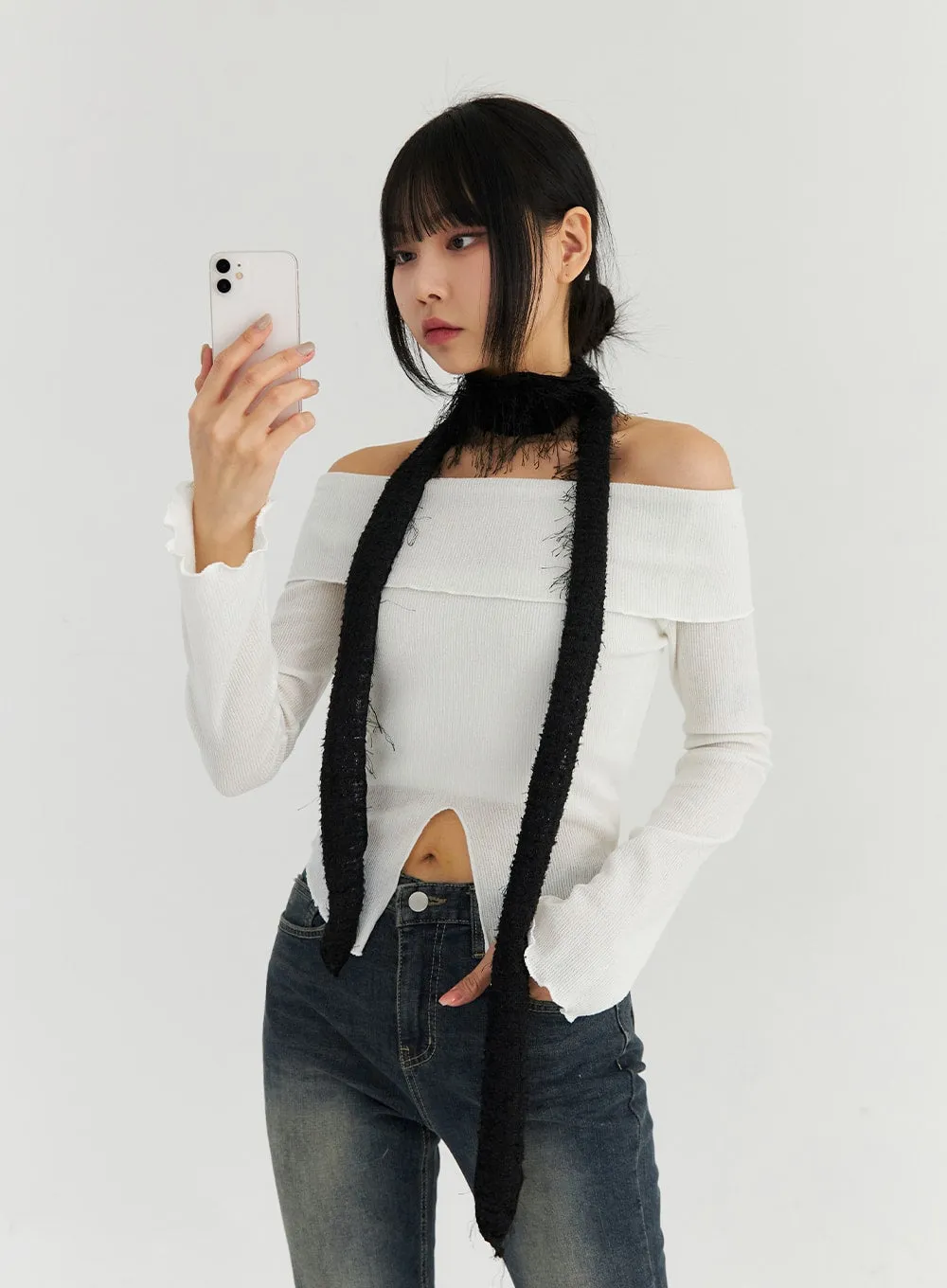 Lace Skinny Scarf CN309