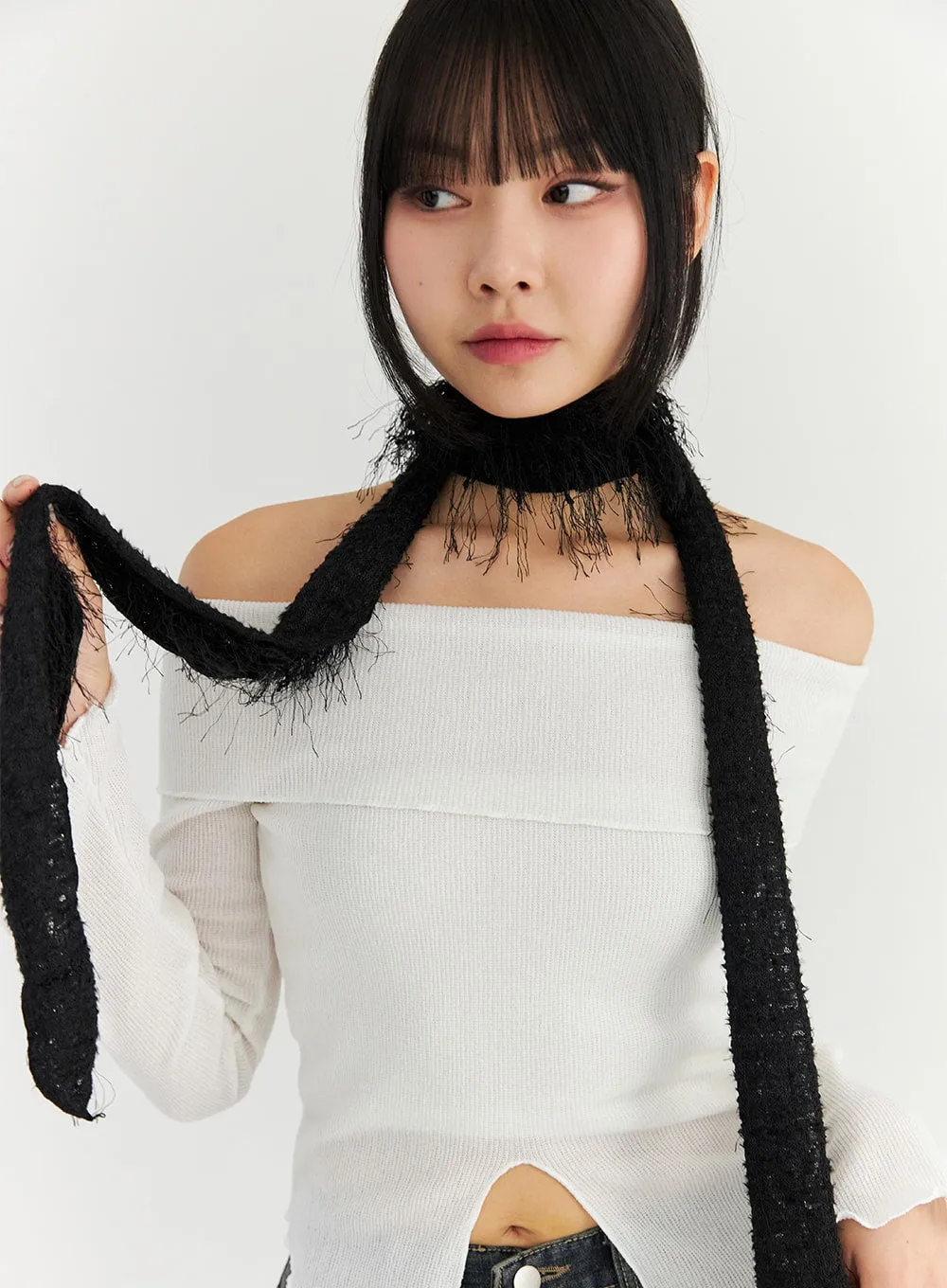 Lace Skinny Scarf CN309