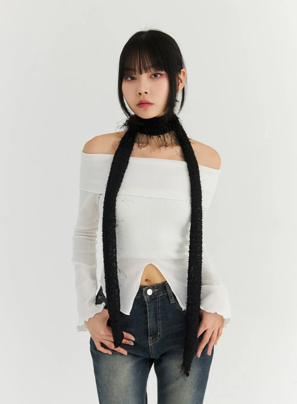 Lace Skinny Scarf CN309
