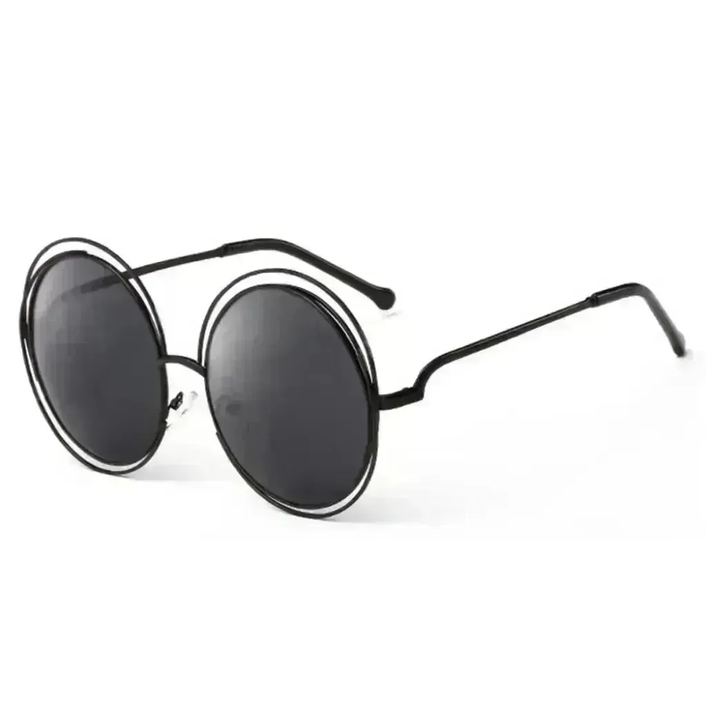 Large Frame Round Frame Unisex Sun Glasses True Film Ink Mirror Flat Light Mirror
