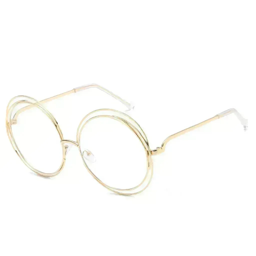 Large Frame Round Frame Unisex Sun Glasses True Film Ink Mirror Flat Light Mirror