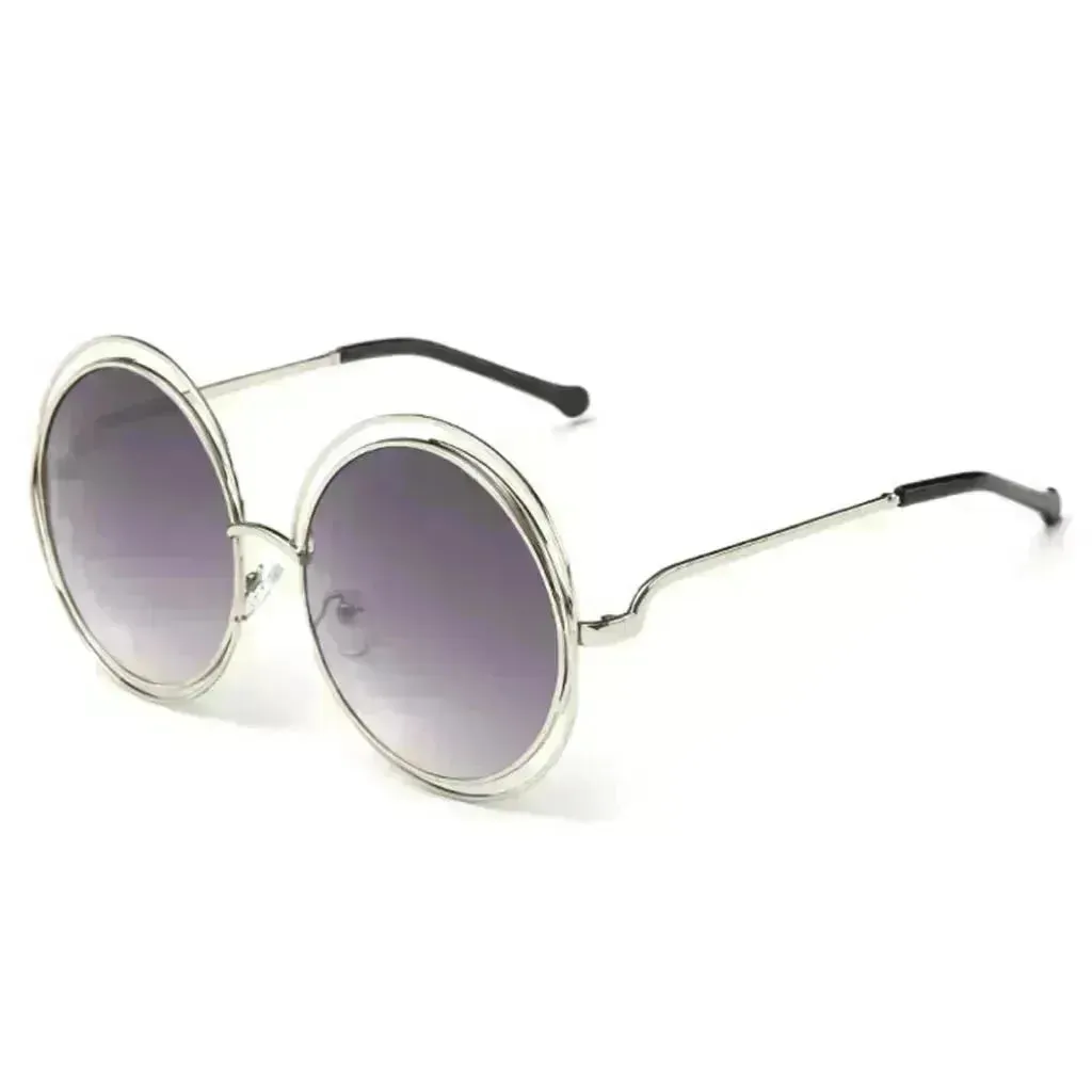 Large Frame Round Frame Unisex Sun Glasses True Film Ink Mirror Flat Light Mirror