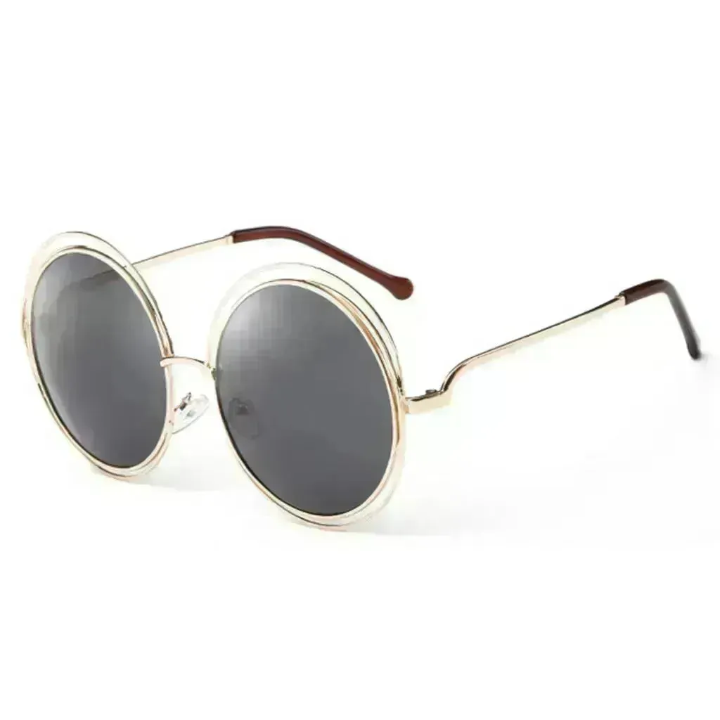 Large Frame Round Frame Unisex Sun Glasses True Film Ink Mirror Flat Light Mirror