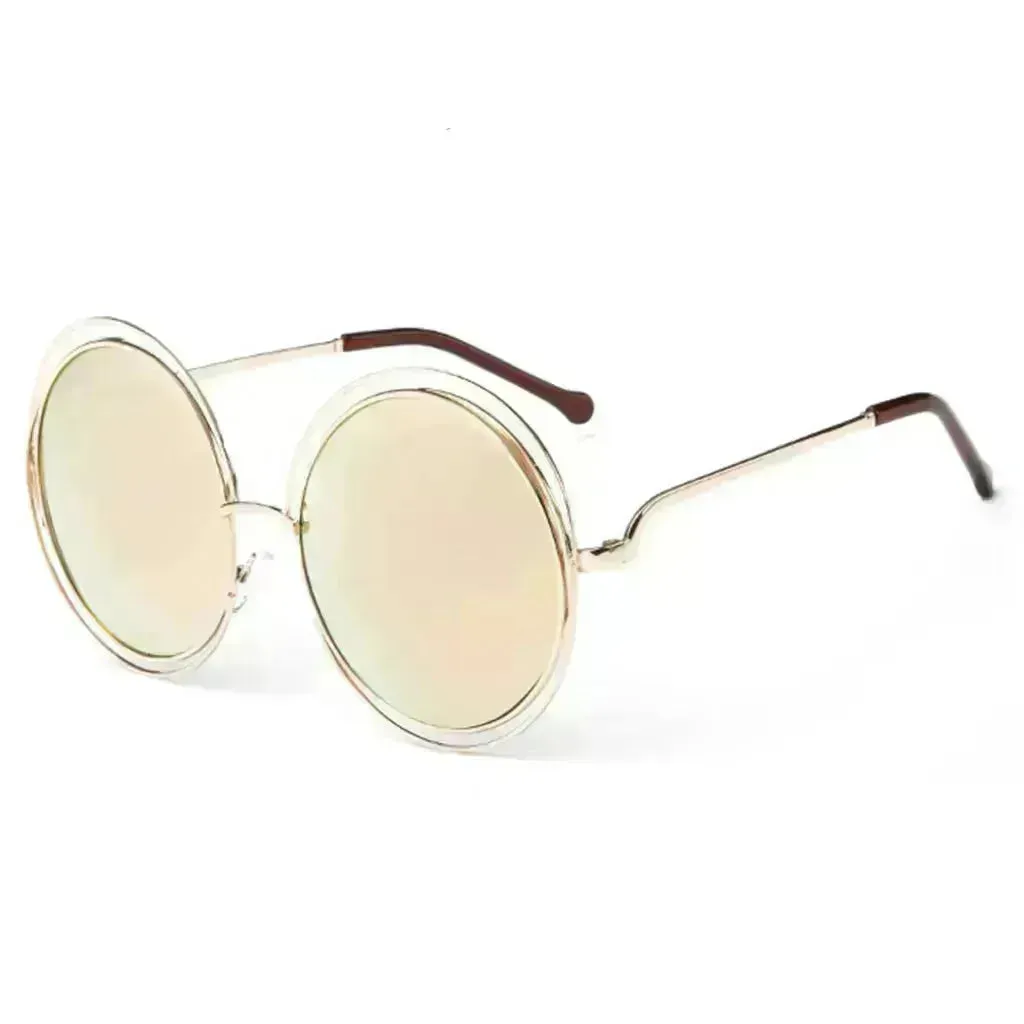 Large Frame Round Frame Unisex Sun Glasses True Film Ink Mirror Flat Light Mirror