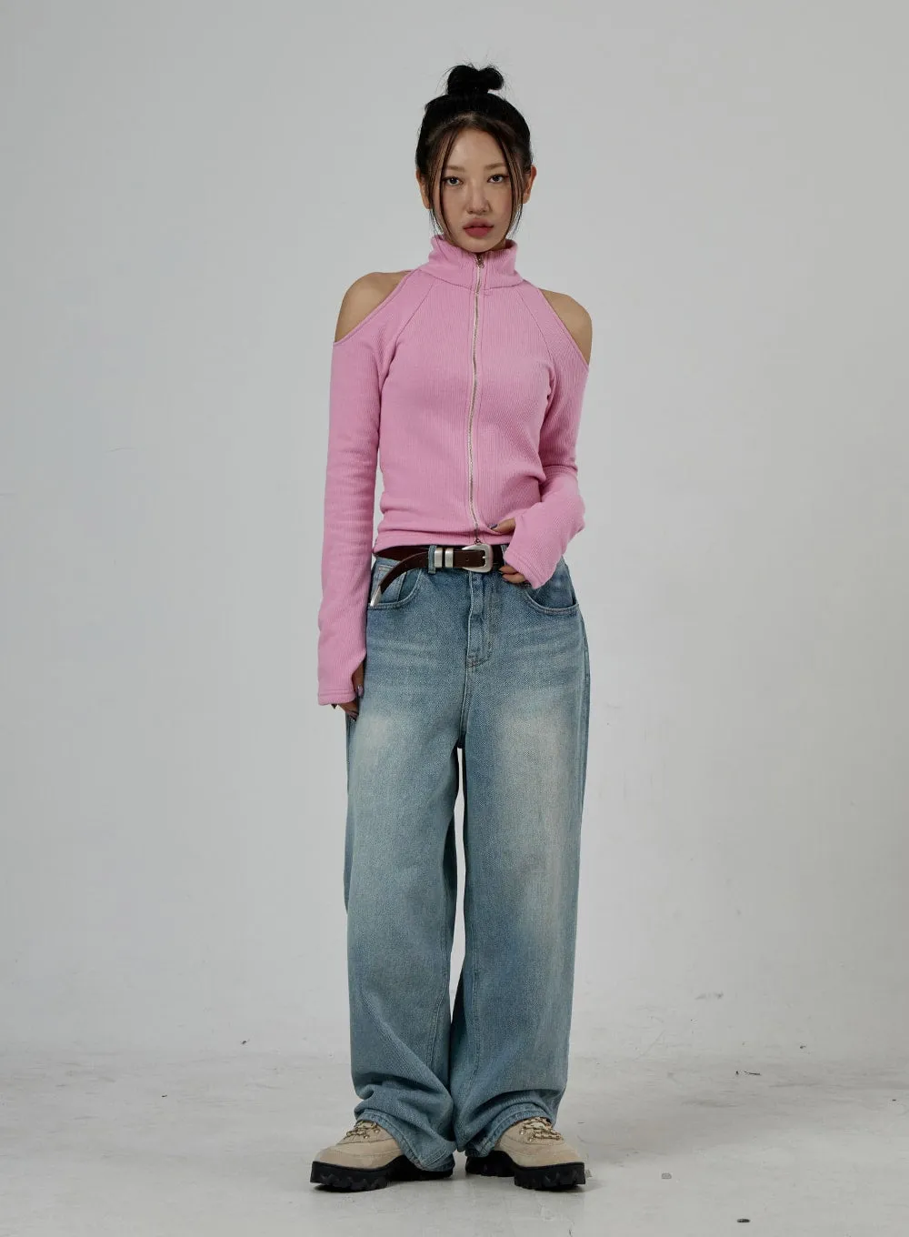 Light Wash Baggy Jeans Unisex CD26