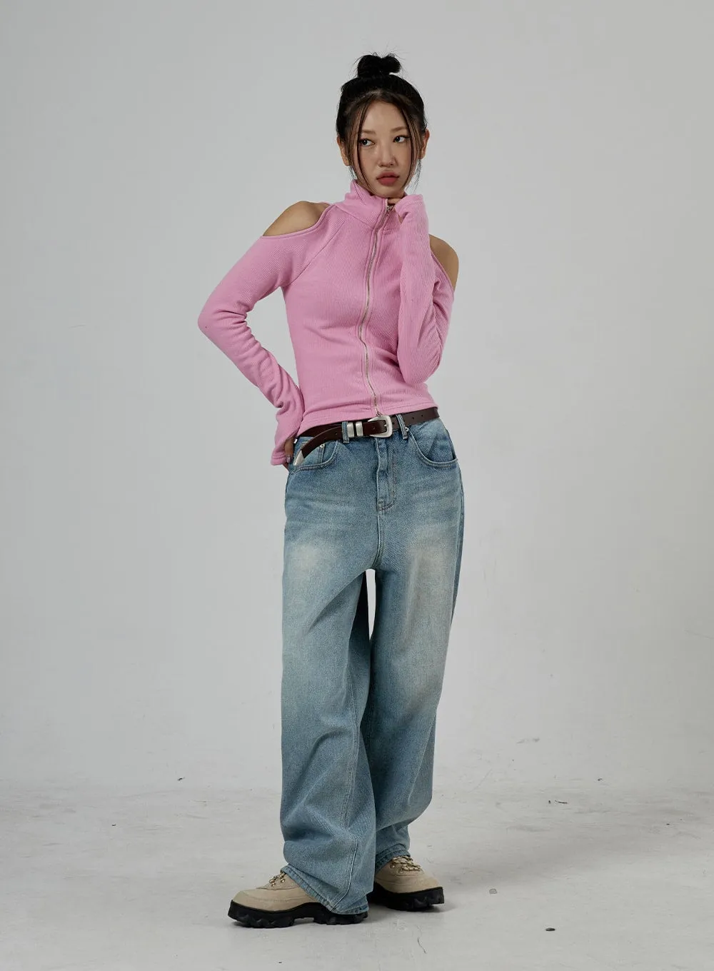 Light Wash Baggy Jeans Unisex CD26