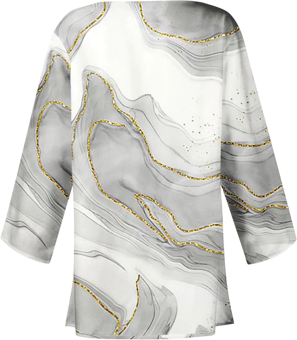 Long Sleeve Kimono for Womens Retro Print Casual Duster Blouse Tops Coat 3/4 Sleeve Jackets Lightweight Cardigans