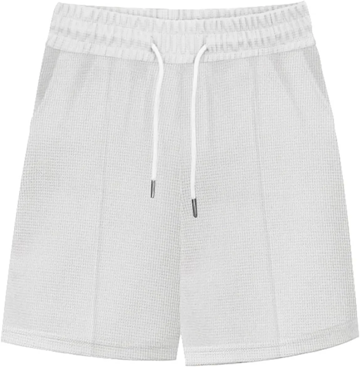 Mens Outdoor Fashion Shorts Waffle Casual Summer Wide Leg Bermuda Shorts with Pockets Elastic Waist Casual Loose Sweat Shorts