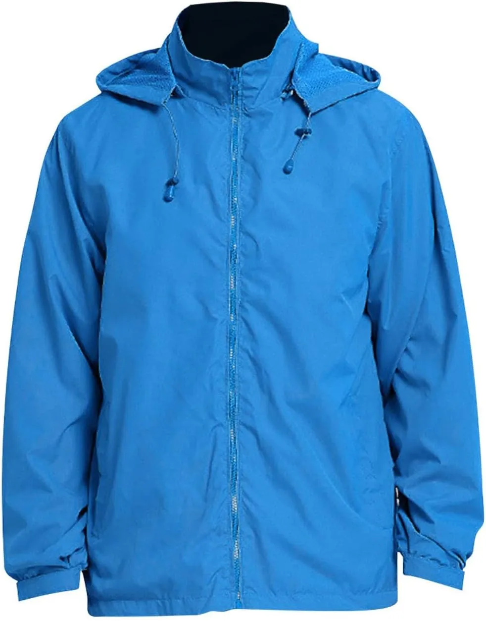 Mens Rain Jacket Mesh Breathable Lightweight Raincoat Waterproof with Removable Hood Windbreaker Travel Hiking Jacket
