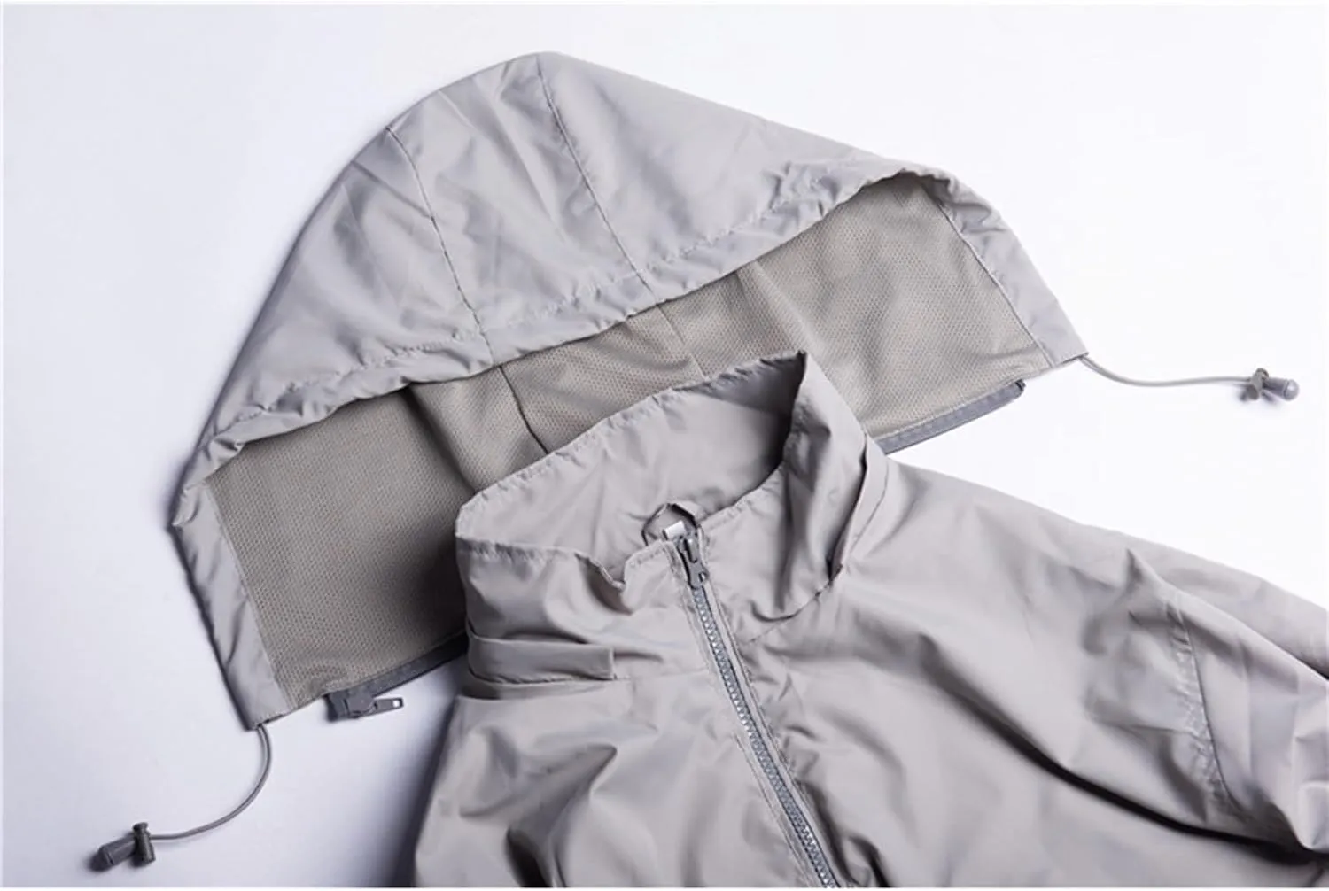 Mens Rain Jacket Mesh Breathable Lightweight Raincoat Waterproof with Removable Hood Windbreaker Travel Hiking Jacket