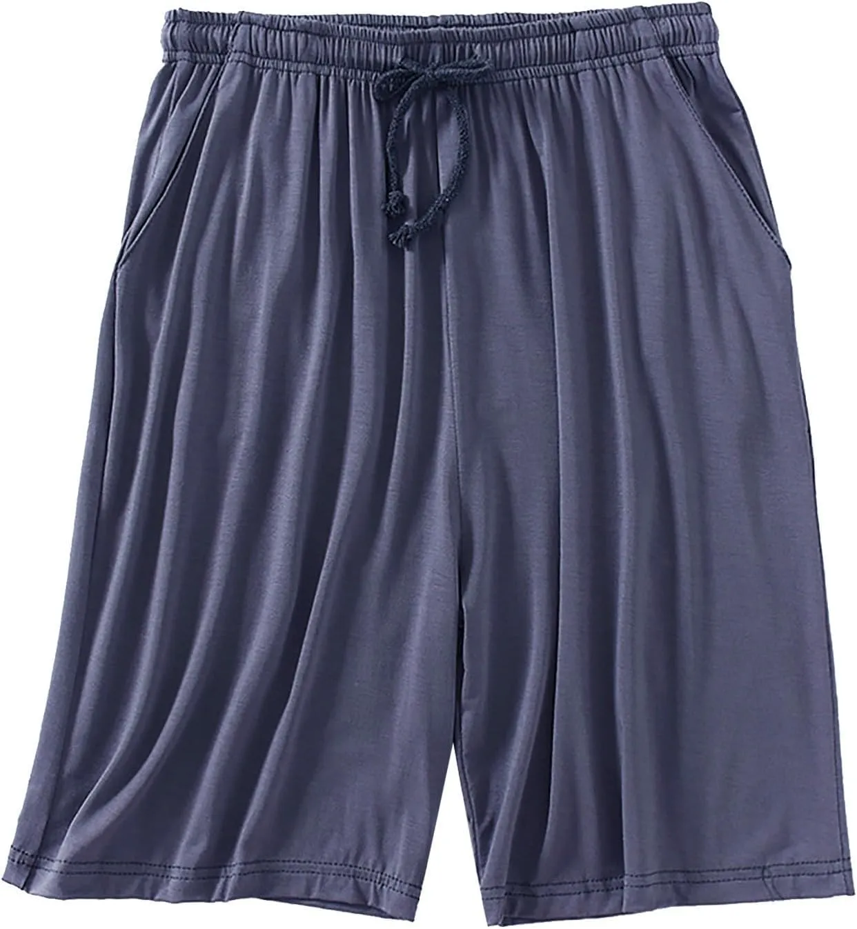 Men's Shorts Casual Loose 3/4 Shorts Drawstring Elastic Waist Baggy Wide Leg Casual Beach Yoga Trousers Shorts Men